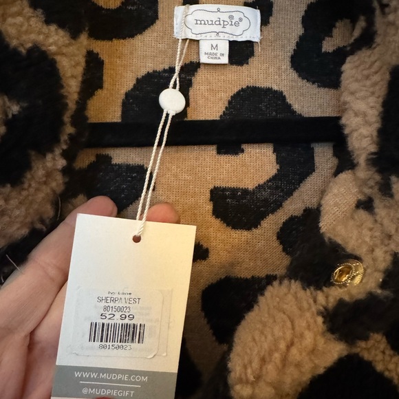 NWT Mudpie Leopard Vest size Medium - Picture 3 of 6